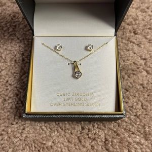 Earring and necklace beautiful sparkling CZ in box. Brand new ready to gift!!!